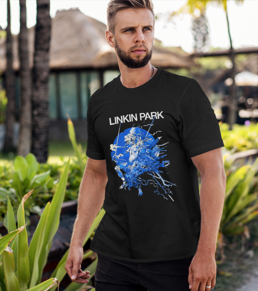 Linkin Park Katsuya Terada Blue Abstract Art Collaboration T-Shirt