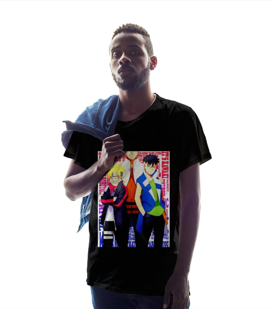 Uzumaki Boruto Naruto Kawaki Rivals Bright Style Manga Characters T-Shirt