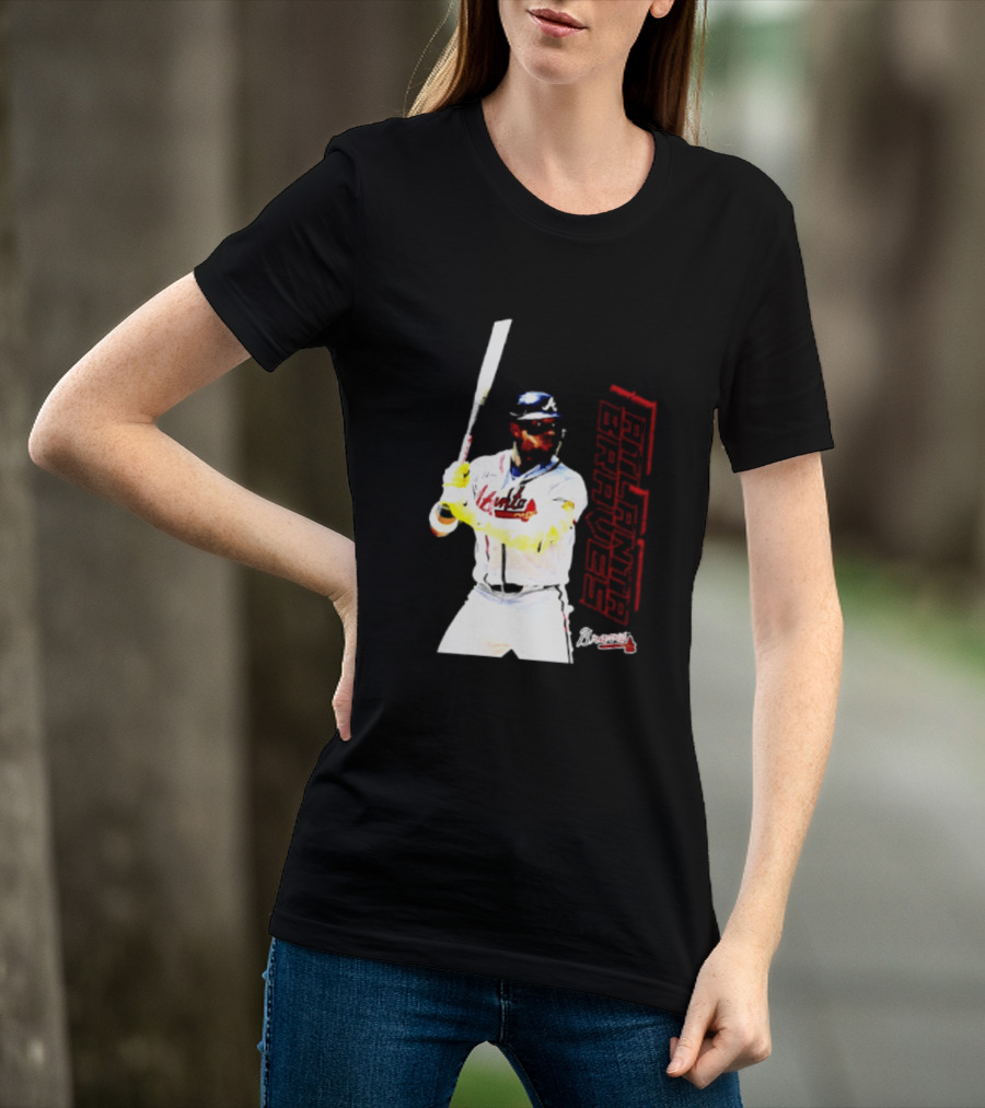 Ronald Acuña Jr Atlanta Braves Swing Action Baseball Player T-Shirt