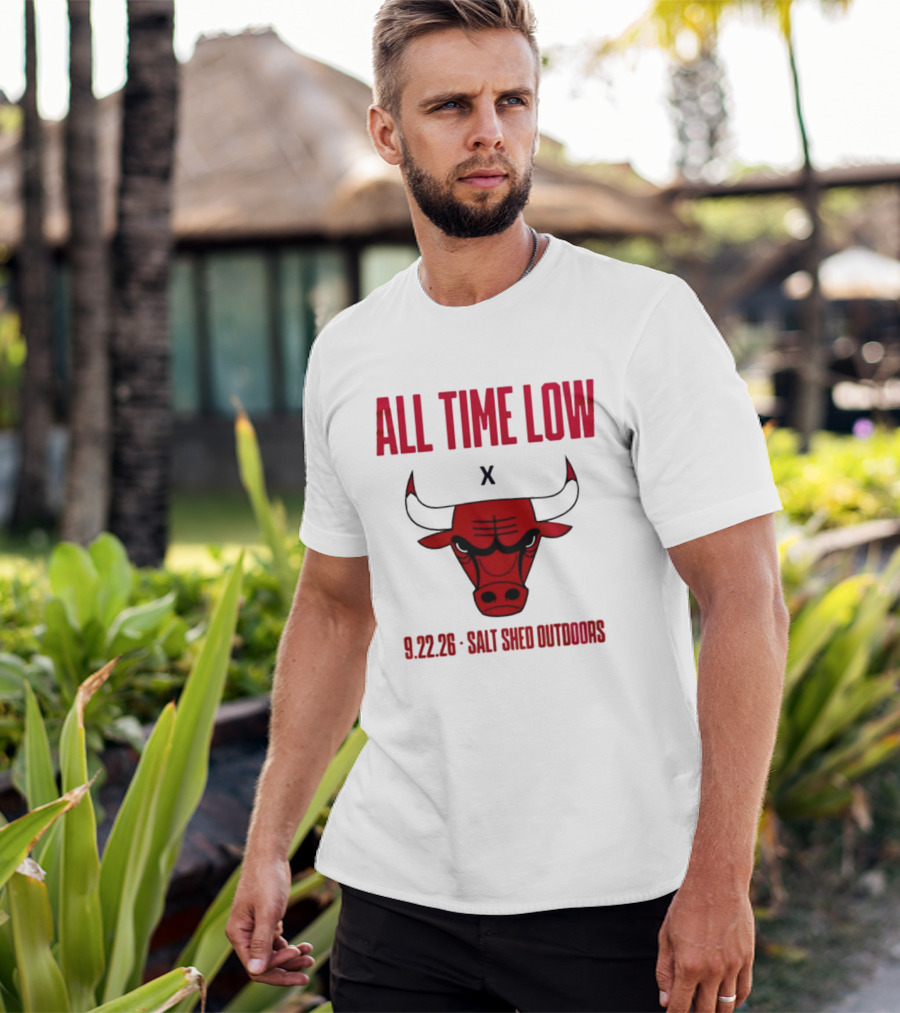 All Time Low Chicago Bulls Collaboration Salt Shed Outdoors 9.22.26 T-Shirt