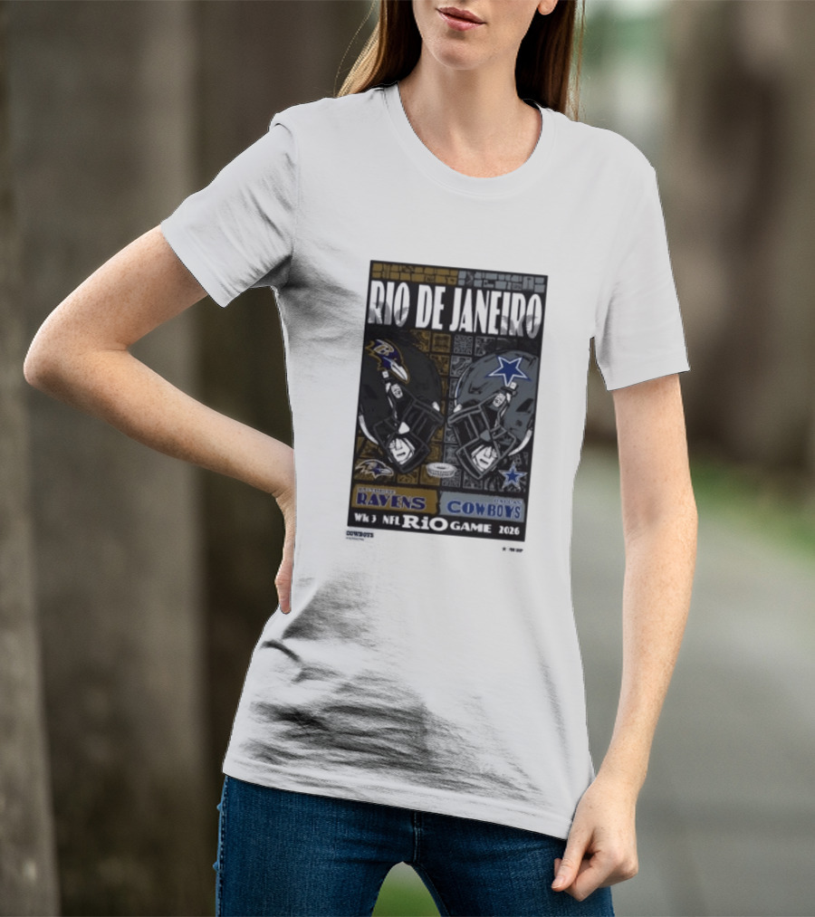 Rio De Janeiro Week 3 2026 NFL Ravens Cowboys Game T-Shirt