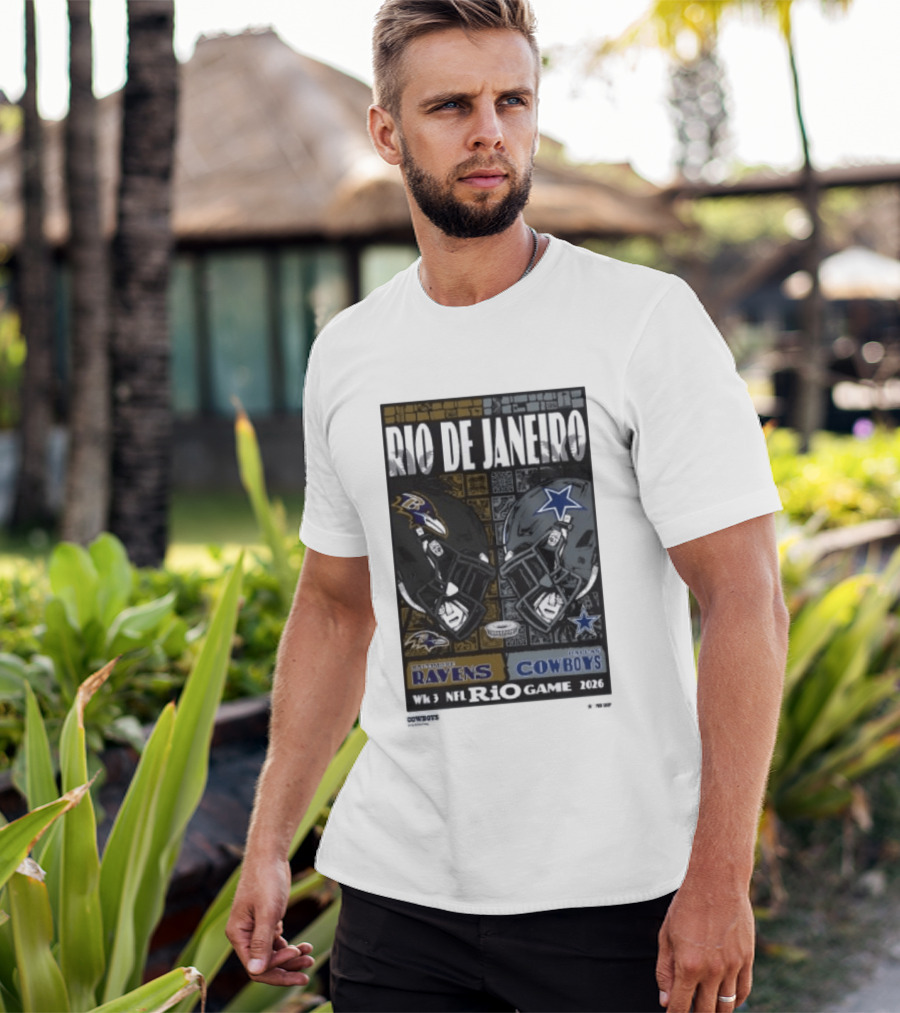 Rio De Janeiro Week 3 2026 NFL Ravens Cowboys Game T-Shirt