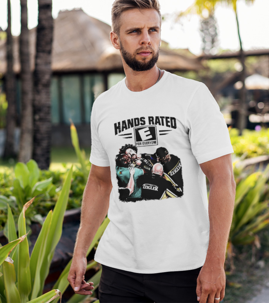 Hands Rated E For Everyone NASCAR Racing Brawl Scene T-Shirt