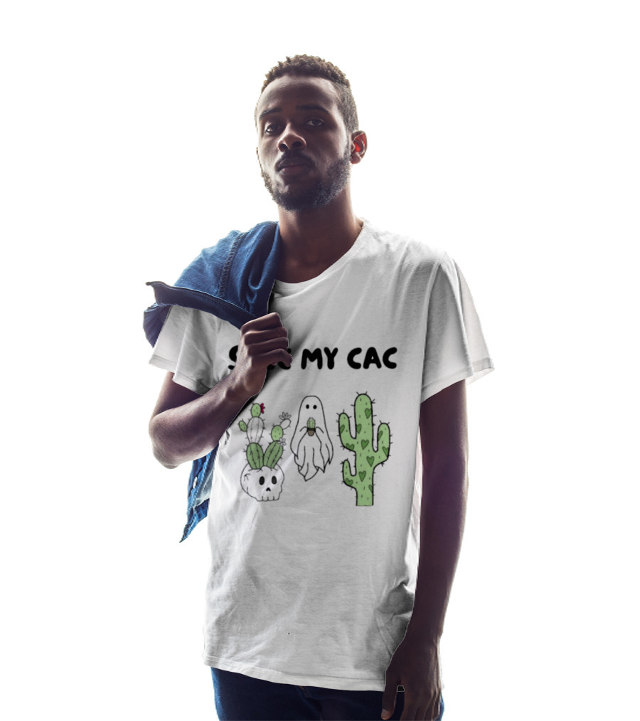Succ My Cac Cactus Ghost Skull Succulent Humorous T-Shirt