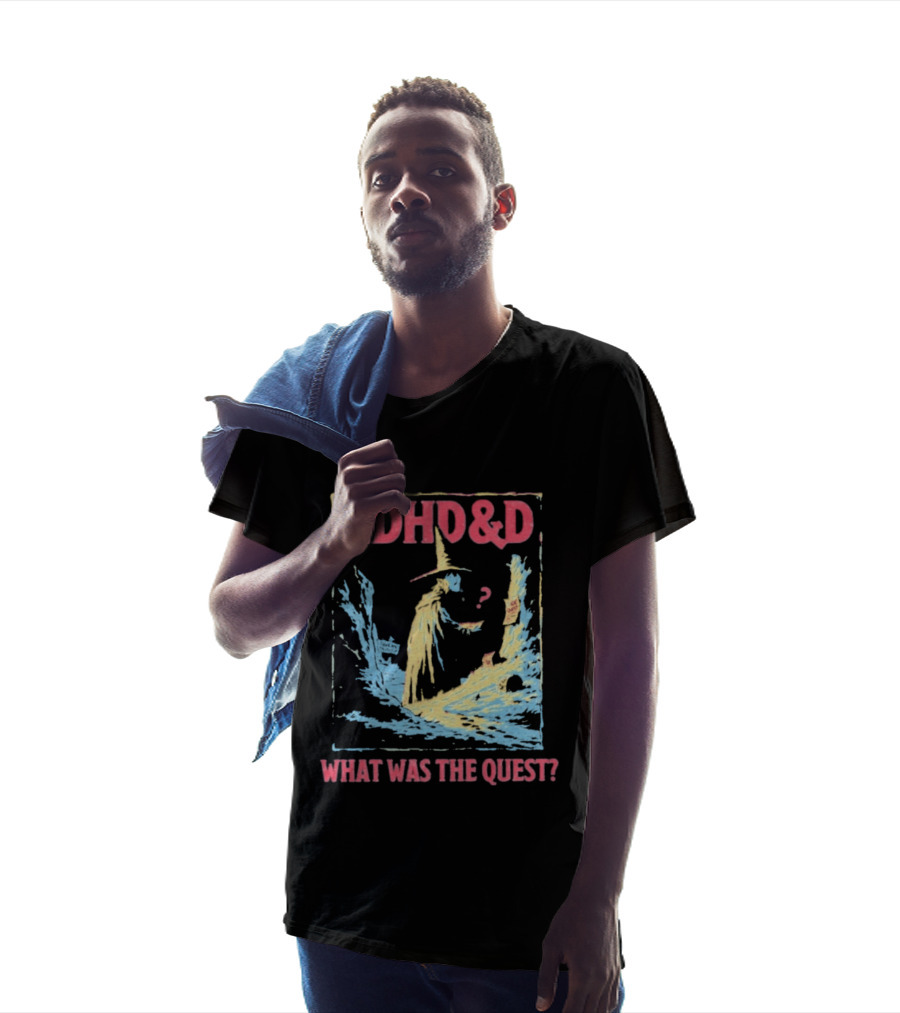 ADHD&D What Was The Quest Wizard And Question Mark In Abstract T-Shirt