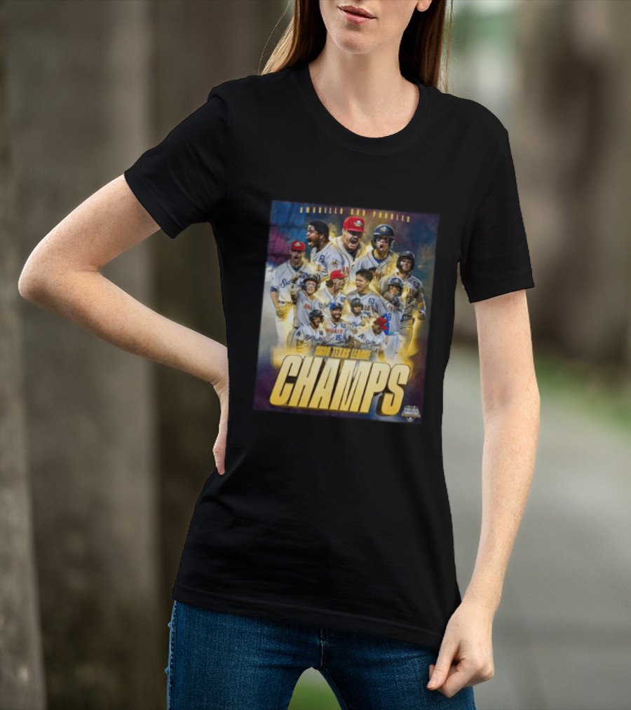 Amarillo Sod Poodles 2023 Texas League Champs Team Celebration T-Shirt