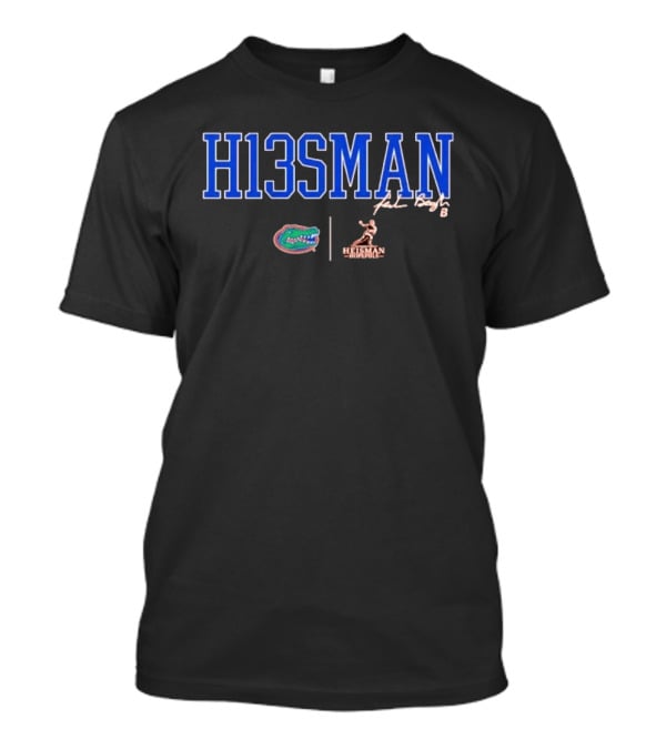 Florida Gators Football H13SMAN Jadan Baugh 13 Heisman Trophy T-Shirt