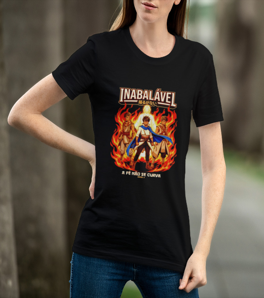 Inabalável A Fé Não Se Curva Daniel 3 Anime Style Fiery Guardians T-Shirt