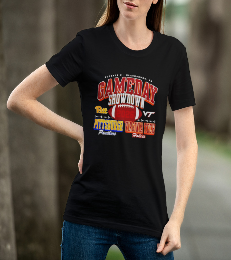 Pittsburgh Panthers Vs Virginia Tech Hokies Gameday Showdown October 3 Blacksburg 2026 T-Shirt
