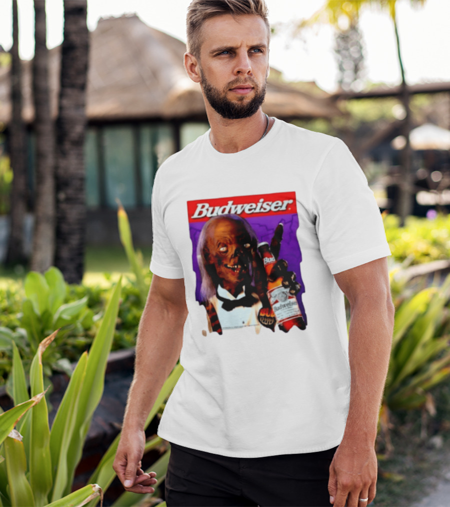 Budweiser Bud Keeper Zombie Halloween Beer Bottle Advertisement T-Shirt