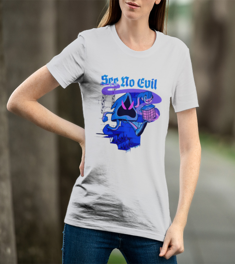 See No Evil Grim Reaper Lantern Spooky T-Shirt
