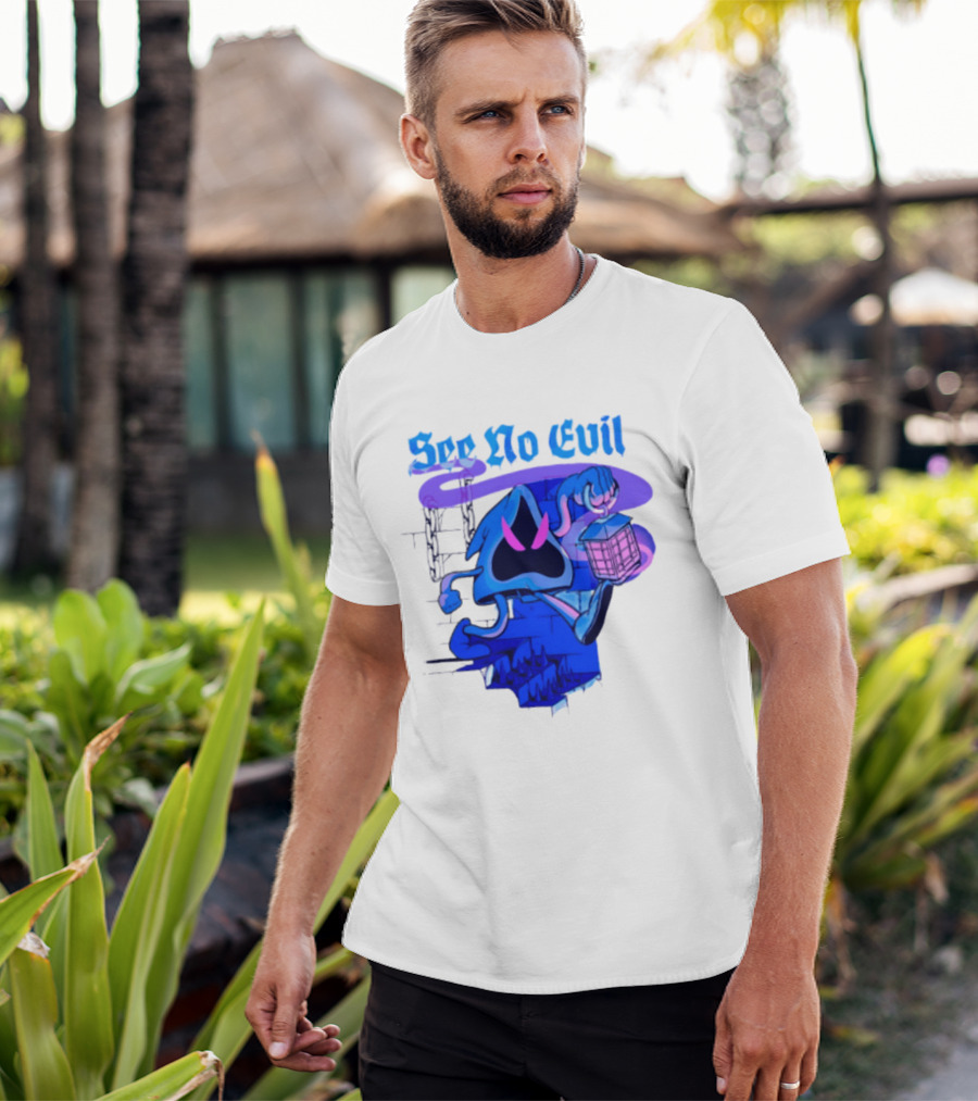 See No Evil Grim Reaper Lantern Spooky T-Shirt