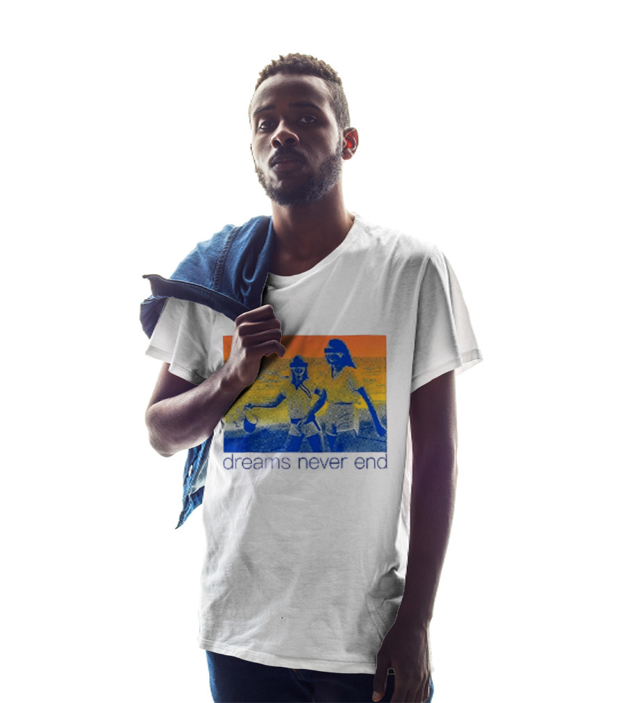 Dreams Never End DFA Records New York City Retro Beach Scene T-Shirt