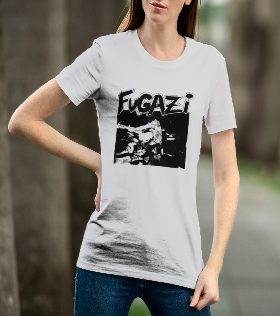 Fugazi Band Post Hardcore Ian MacKaye Black And White T-Shirt