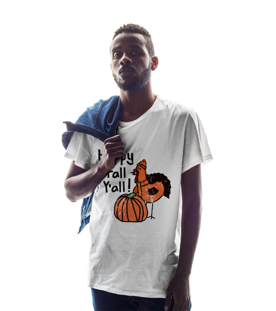Happy Fall Y'all Turkey Pumpkin Thanksgiving Fun T-Shirt