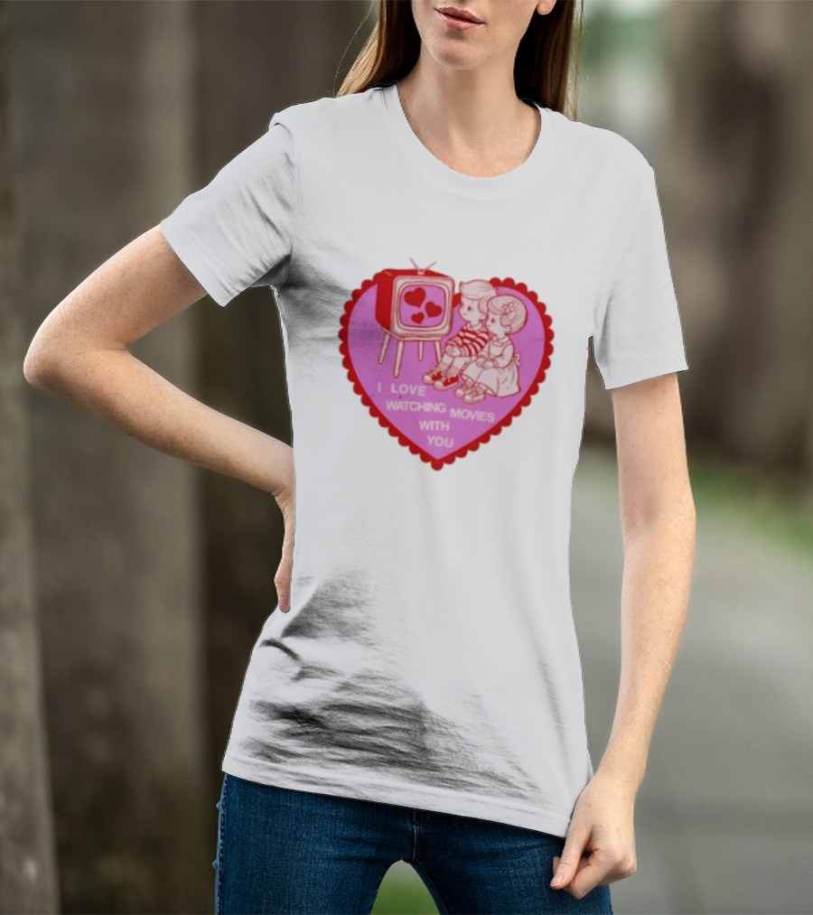 Valentine Heart TV Love Ing Movies With You Kids T-Shirt