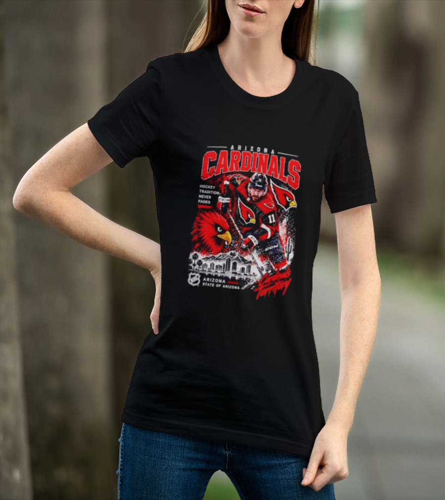 Arizona Cardinals NHL Hockey Tradition Never Fades Cardinals Territory Arizona Skyline T-Shirt