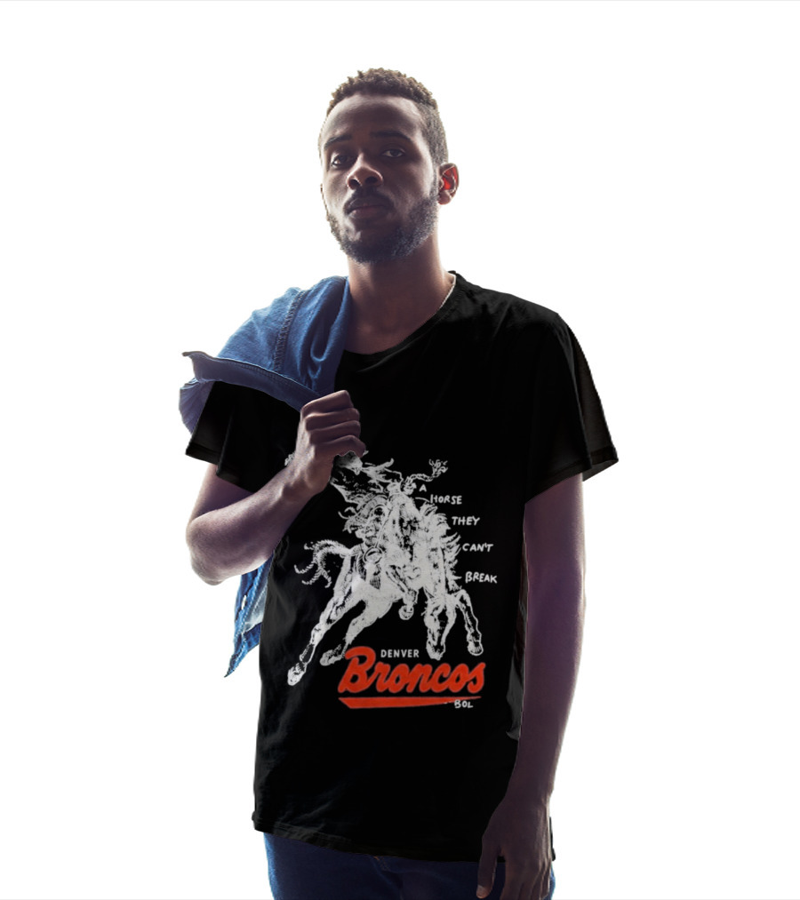 Denver Broncos Wild Horse They Can't Break 2026 Broken Bow Broncos T-Shirt