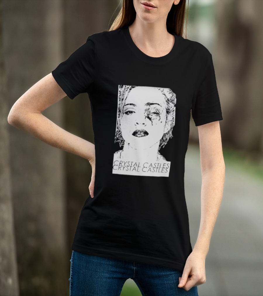 Crystal Castles Electronic Alice Glass Monochrome T-Shirt