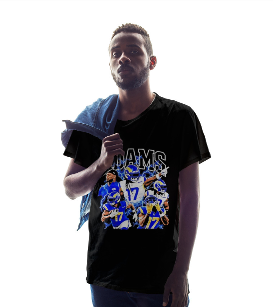 Los Angeles Rams 17 Adams Thunder Player Collage T-Shirt