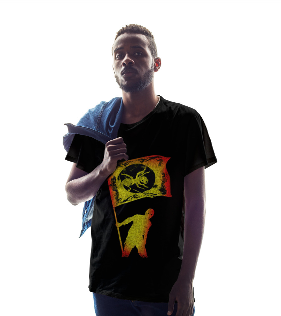 The Prodigy Ant Silhouette Brandishing Flag Multicolor T-Shirt