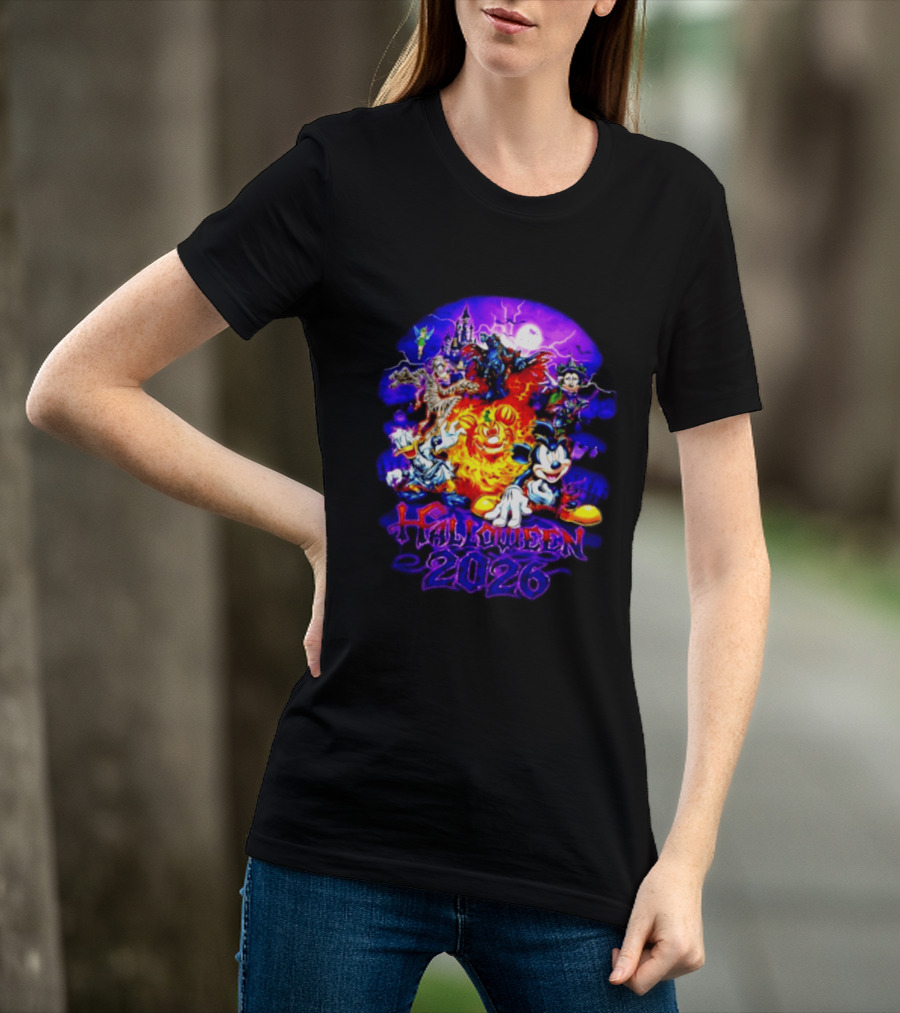 Disney Halloween 2026 Mickey Mouse And Friends Spooky Haunted Castle Party T-Shirt