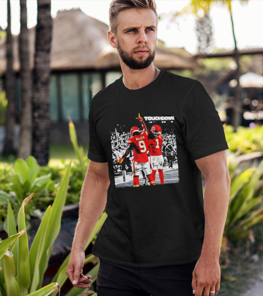 Kenneth Walker III Xavier Worthy Kansas City Chiefs Touchdown Celebration T-Shirt