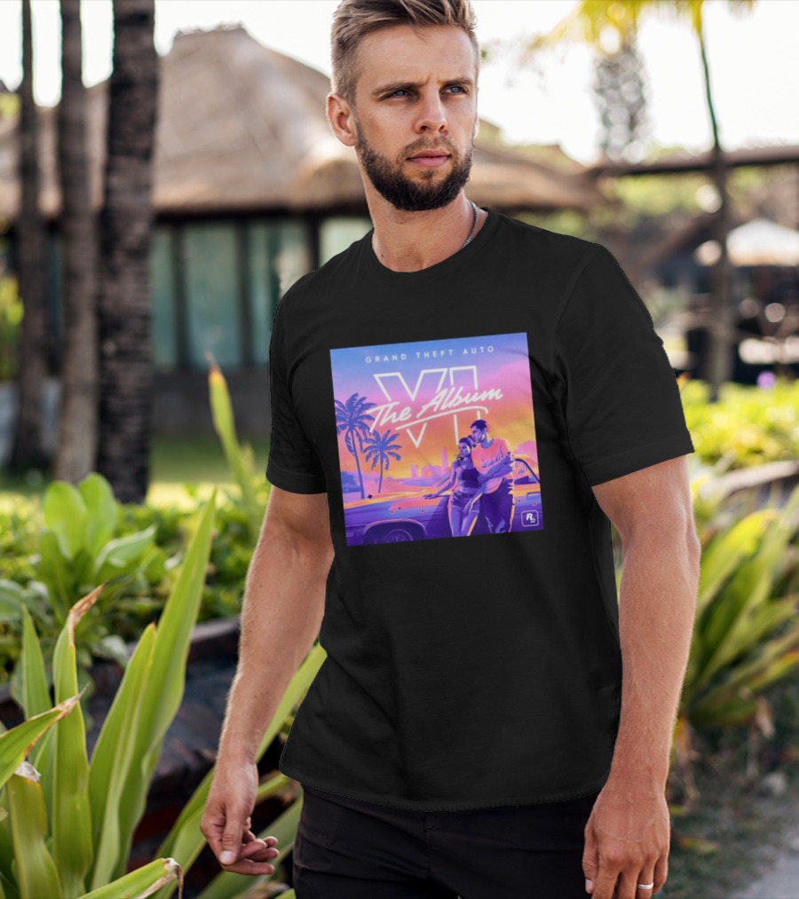 Grand Theft Auto VI The Album 2026 Retro Sunset Vibes T-Shirt