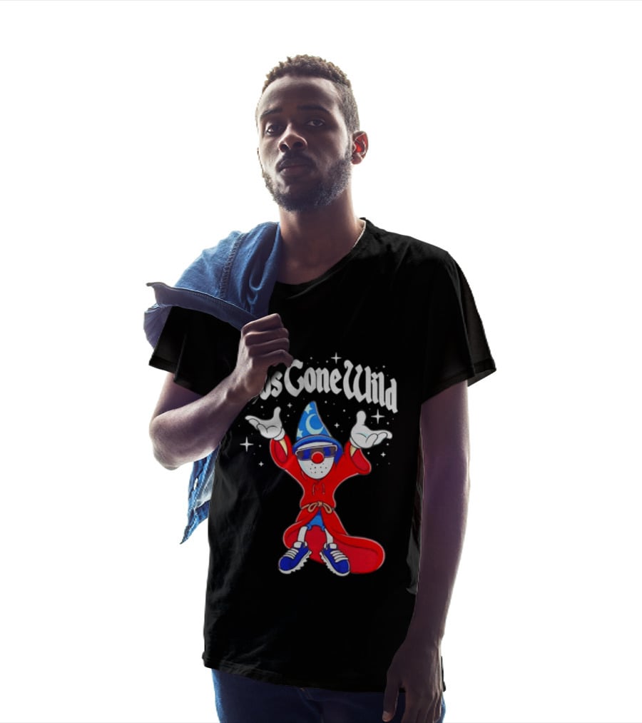 Foos Gone Wild Wizard Streetwear Cartoon Character With Blue Hat And Sunglasses T-Shirt