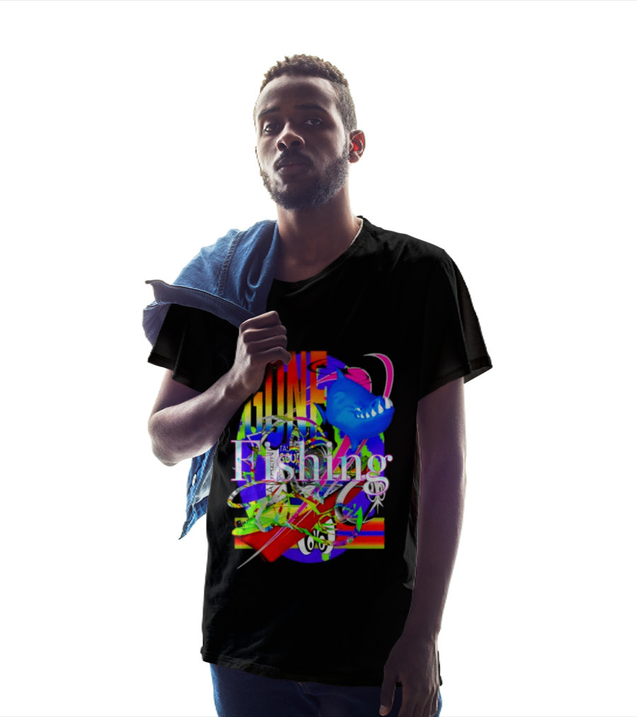 Gone Fishing Shark Rainbow Kayak Adventure T-Shirt