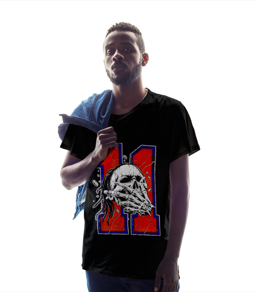 New York Knicks Jalen Brunson Captain Clutch Skull Number 11 T-Shirt