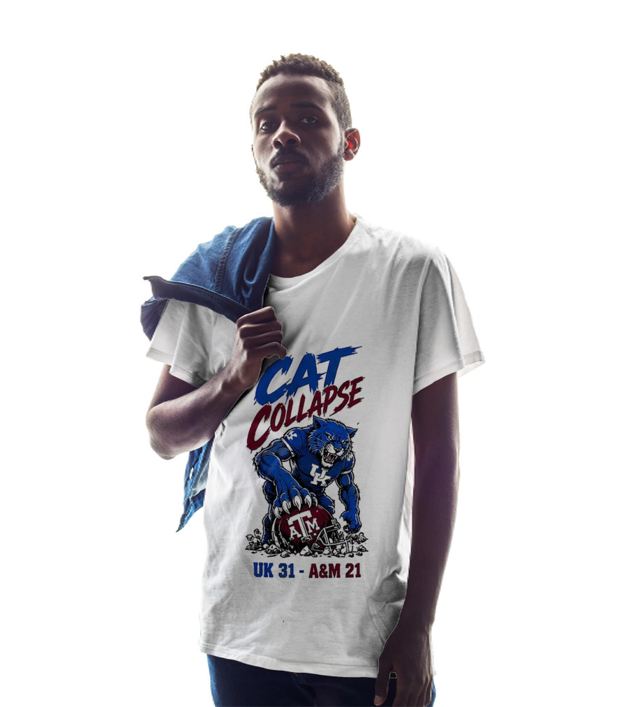 NCAA 2026 Matchup Kentucky Wildcats Vs Texas A&M Aggies Cat Collapse UK 31 A&M 21 T-Shirt