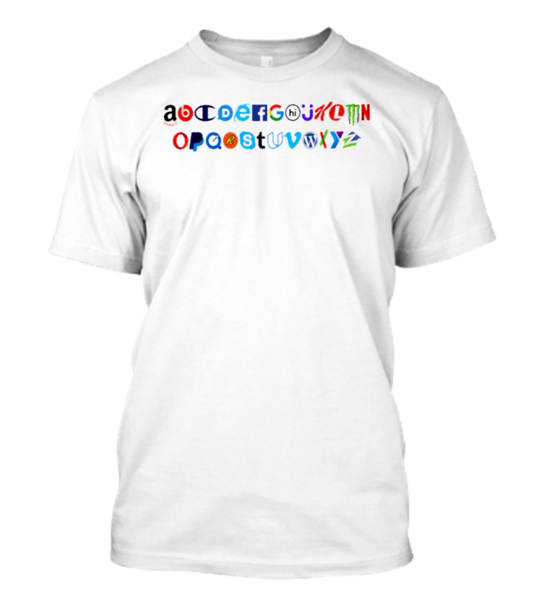 Famous Brands Alphabet Featuring Iconic Corporate Identity Letters T-Shirt