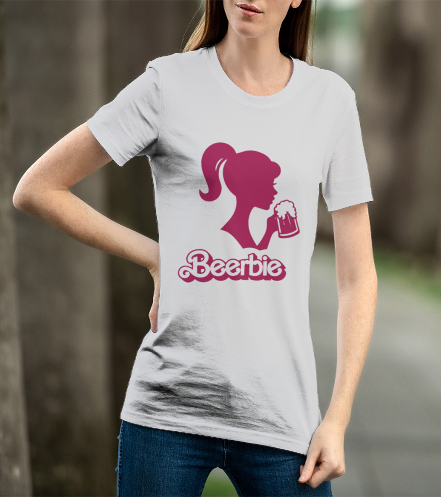 Beerbie Pink Beer Barbie Icon With Beer T-Shirt