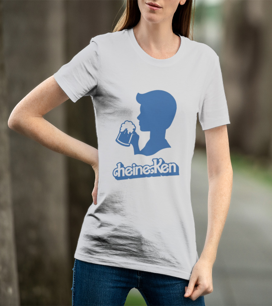 Ken Blue Beer Silhouette Heineken Play On Words T-Shirt