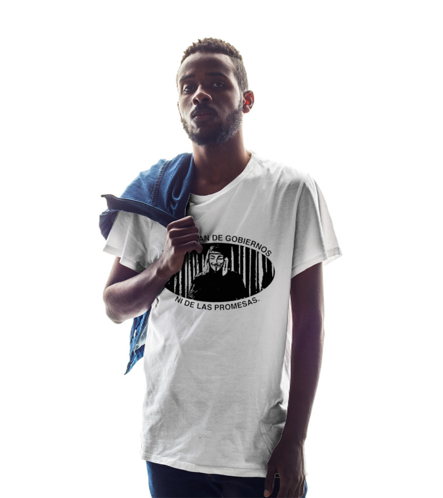 No Soy Fan De Gobiernos Ni De Las Promesas Máscara Icono De Anonimato Y Resistencia T-Shirt