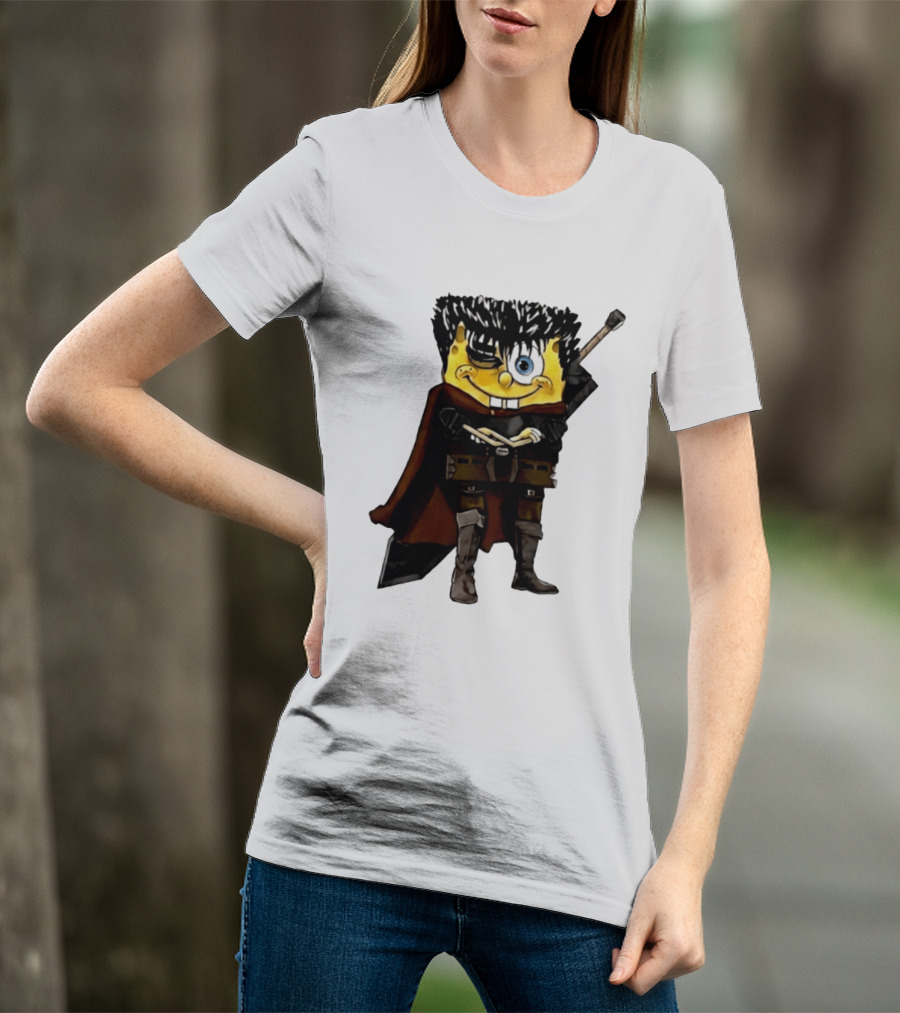 SpongeBob X Berserk Guts Crossover SpongeGuts SquarePants Character Mashup T-Shirt