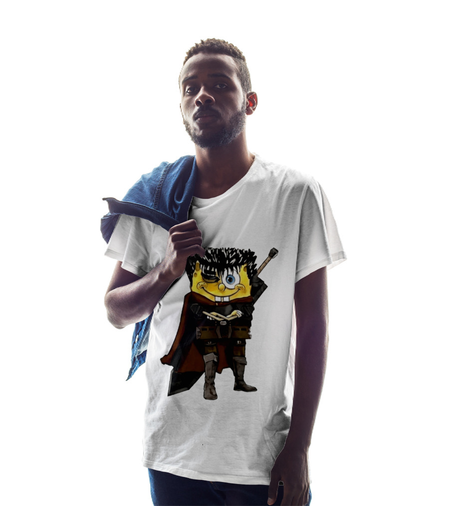 SpongeBob X Berserk Guts Crossover SpongeGuts SquarePants Character Mashup T-Shirt