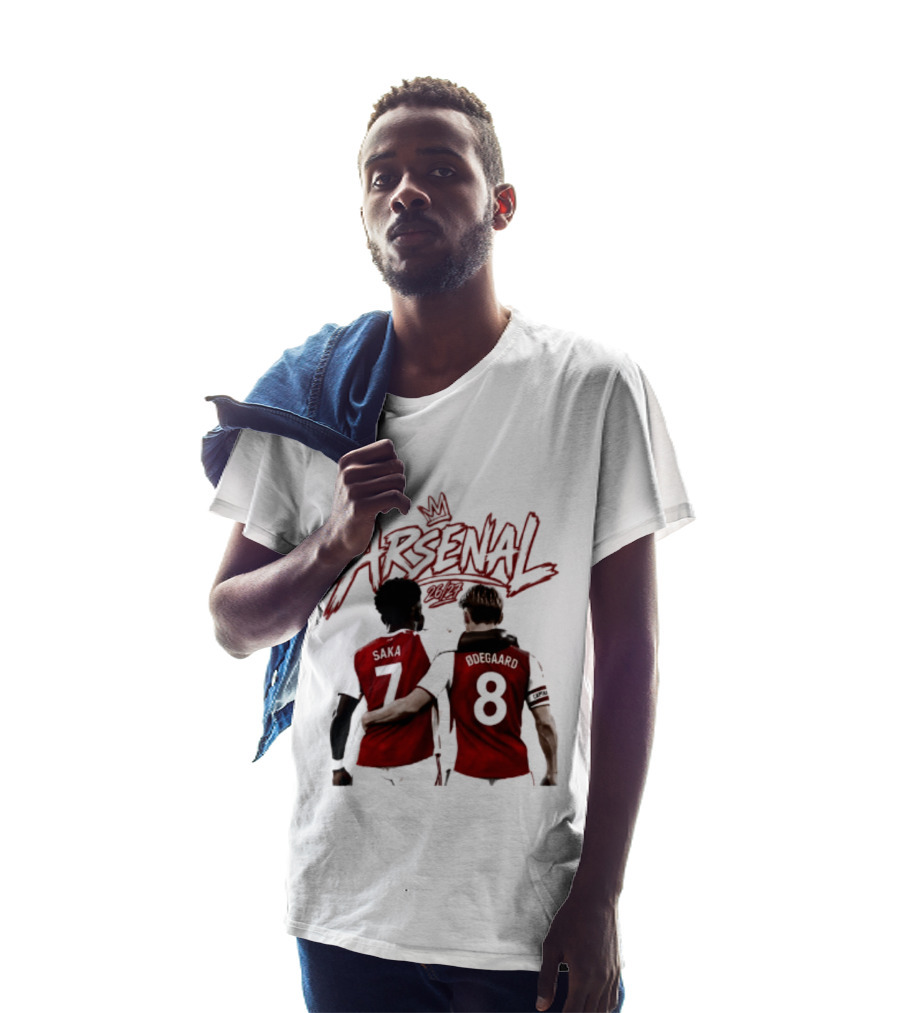 Arsenal Saka 7 Odegaard 8 Football Moment T-Shirt