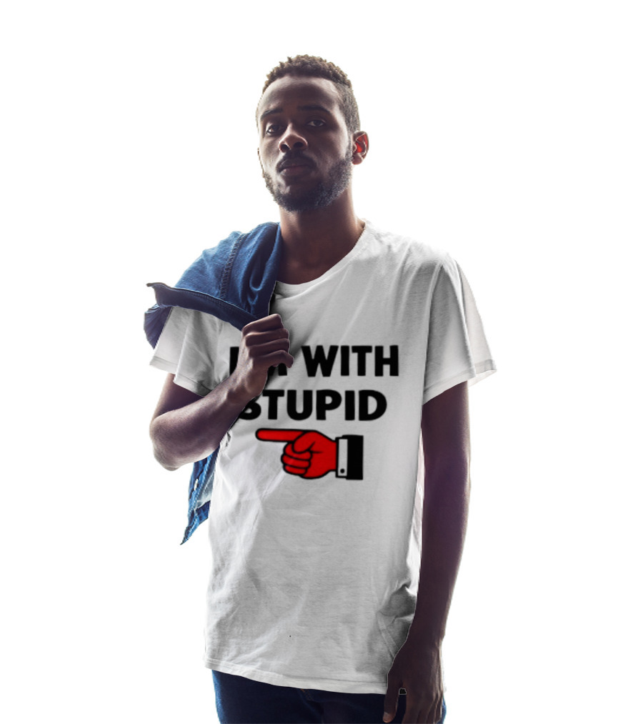 I'm With Stupid Pointing Finger Meme T-Shirt