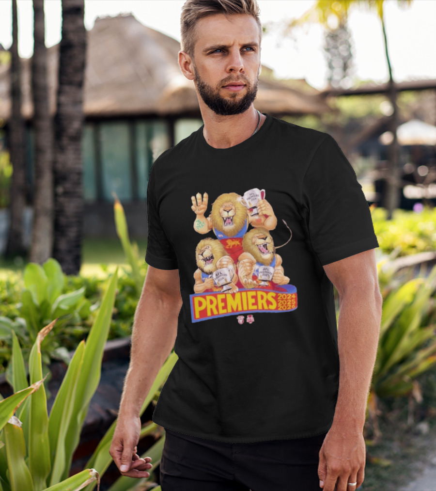 Brisbane Lions AFL Premiers 2024 2025 2026 Mark Knight T-Shirt