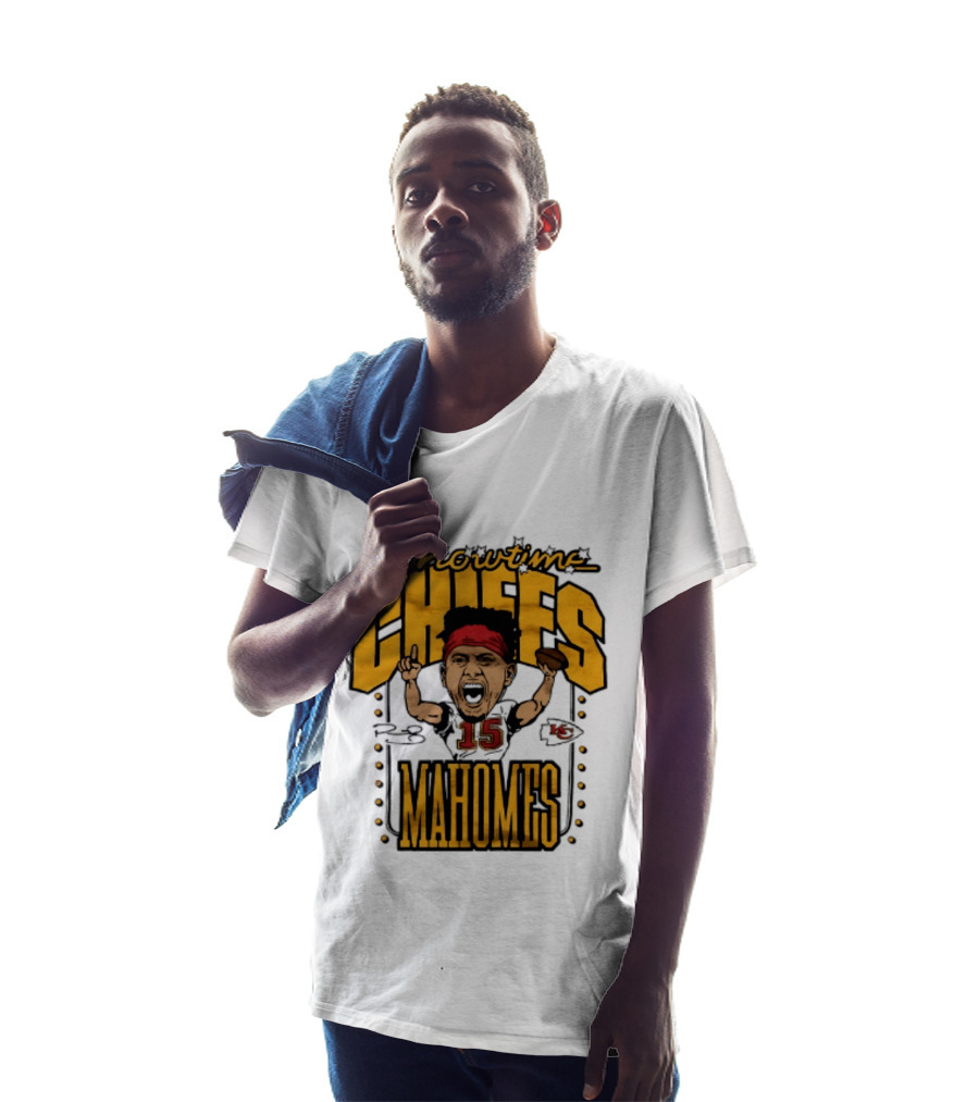 Showtime Chiefs Patrick Mahomes 15 Caricature T-Shirt