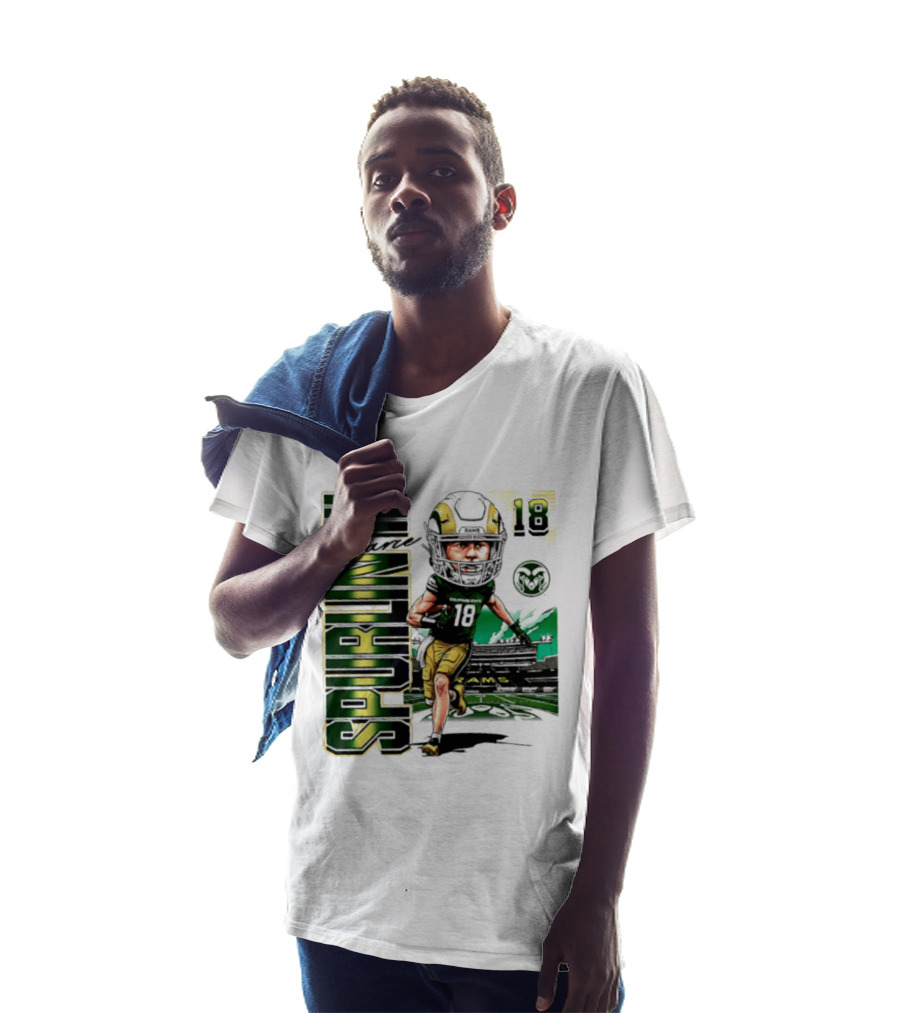 Pearce Spurlin III 18 Colorado State Rams NCAA Football Caricature T-Shirt