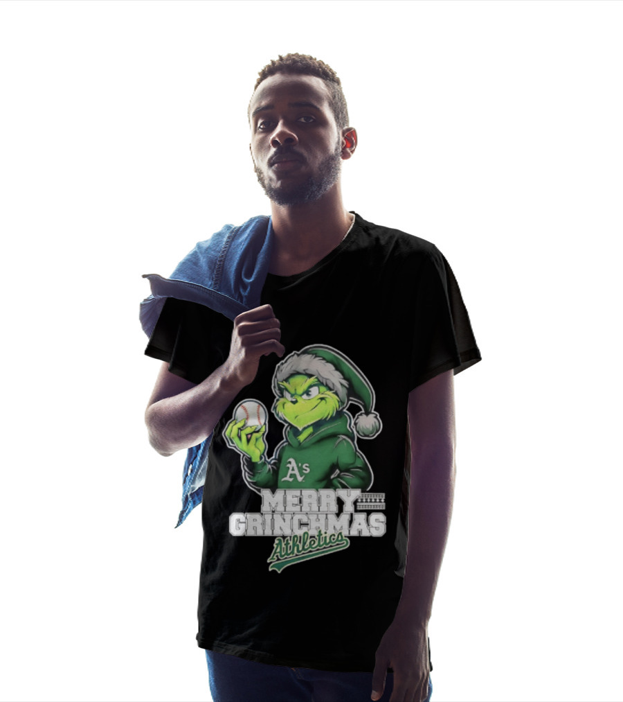 Merry Grinchmas Athletics Baseball Christmas 2026 T-Shirt