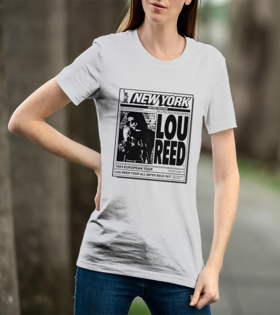 New York Metro Edition Lou Reed 1989 European Tour All Dates Sold Out T-Shirt