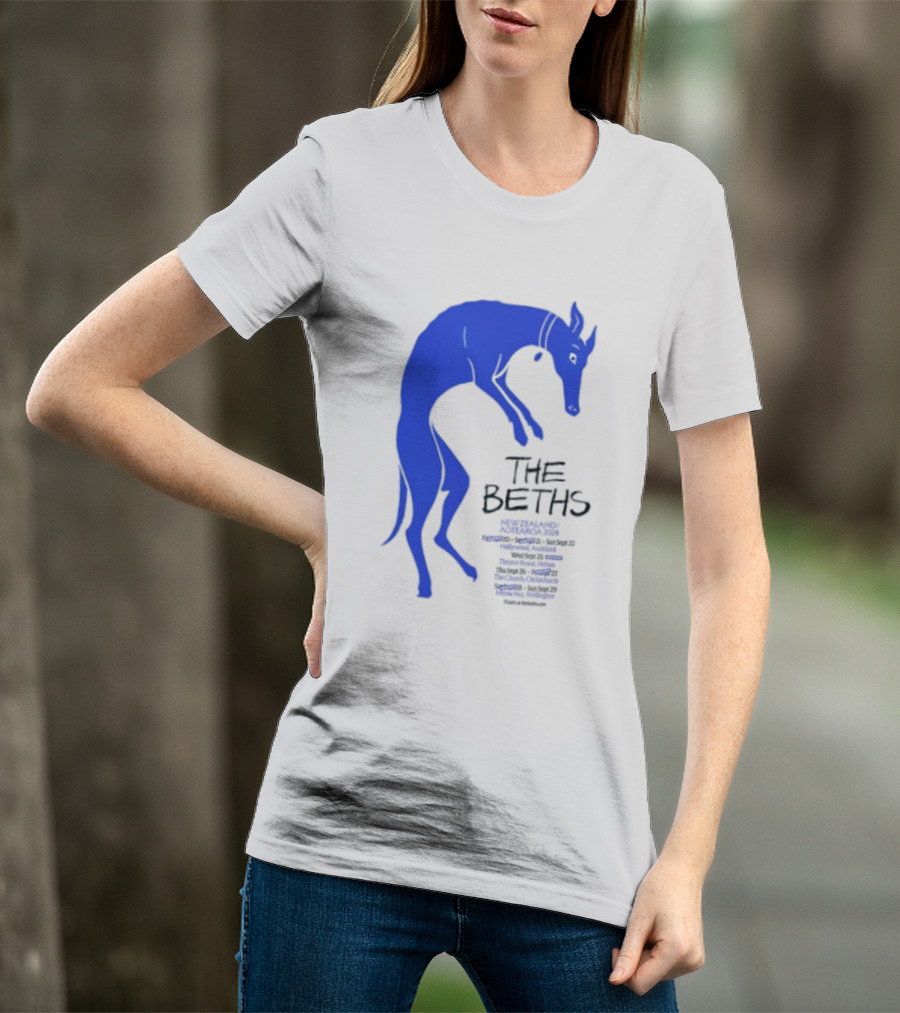The Beths New Zealand Aotearoa 2024 Tour Blue Jumping Dog T-Shirt
