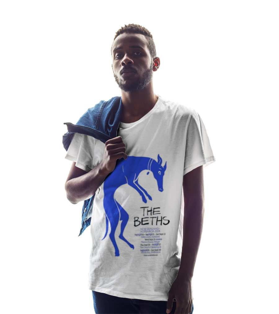The Beths New Zealand Aotearoa 2024 Tour Blue Jumping Dog T-Shirt