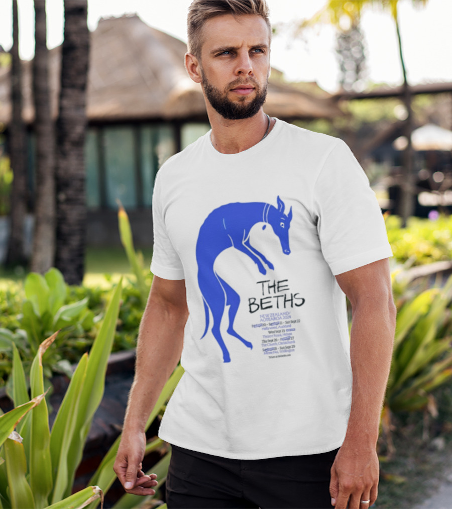 The Beths New Zealand Aotearoa 2024 Tour Blue Jumping Dog T-Shirt