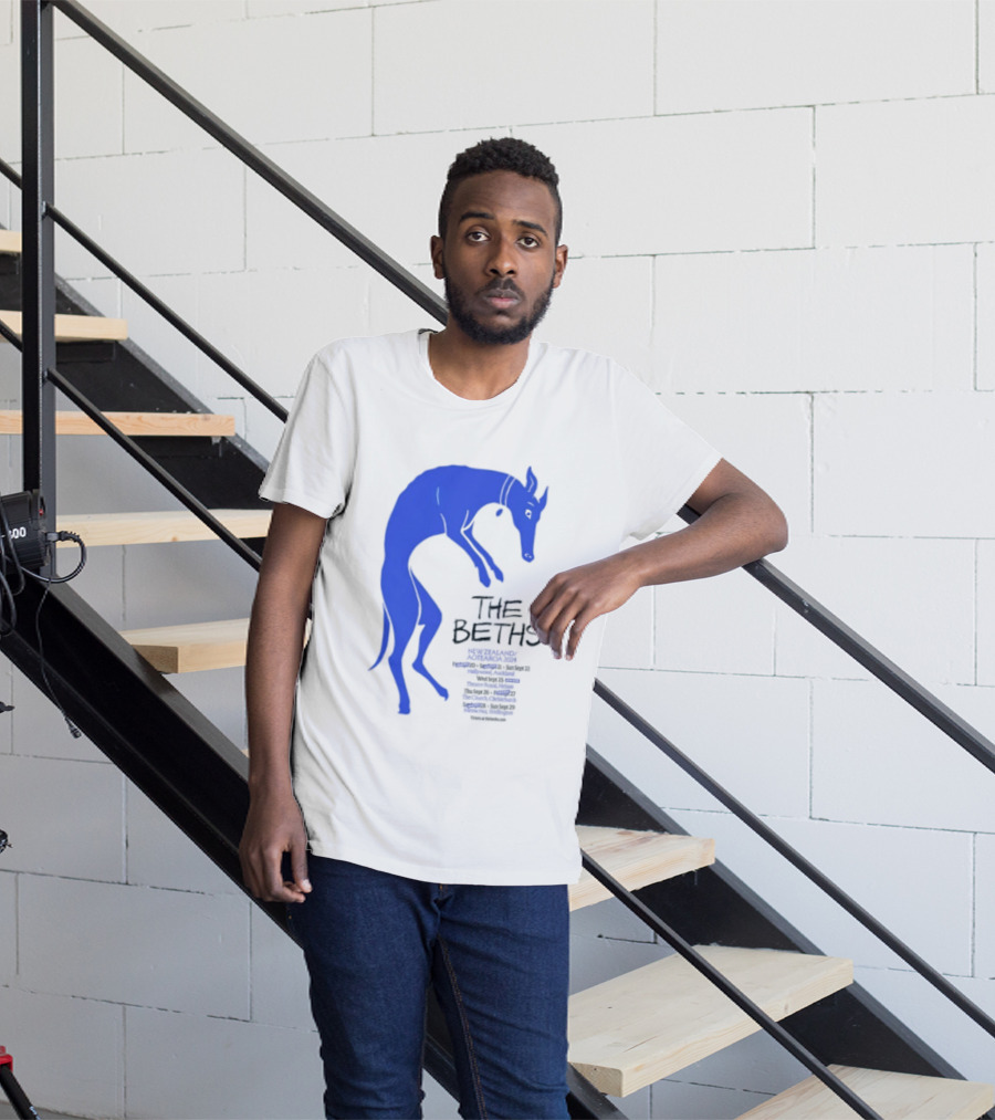 The Beths New Zealand Aotearoa 2024 Tour Blue Jumping Dog T-Shirt