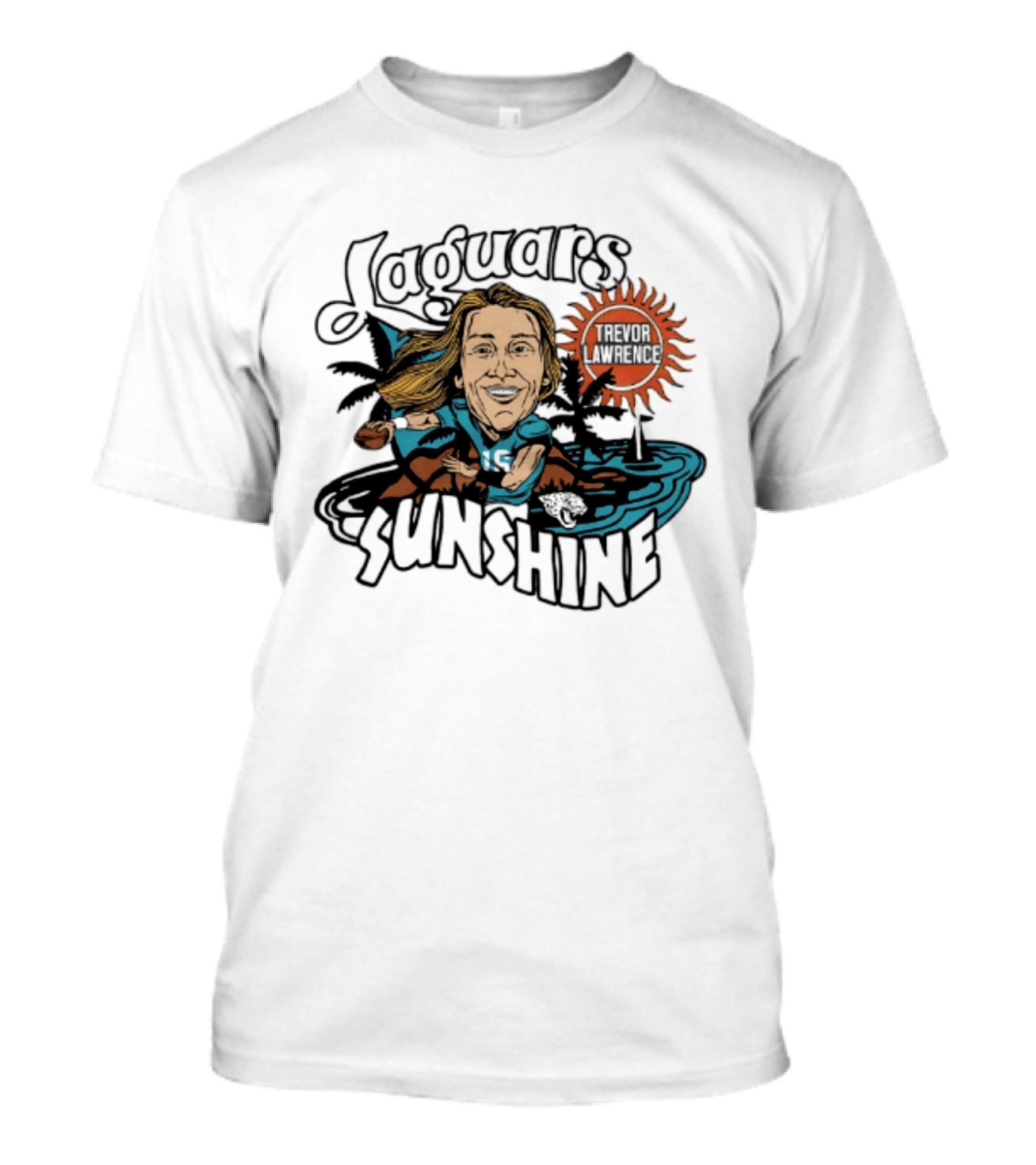 Jacksonville Jaguars Sunshine Caricature Trevor Lawrence T-Shirt